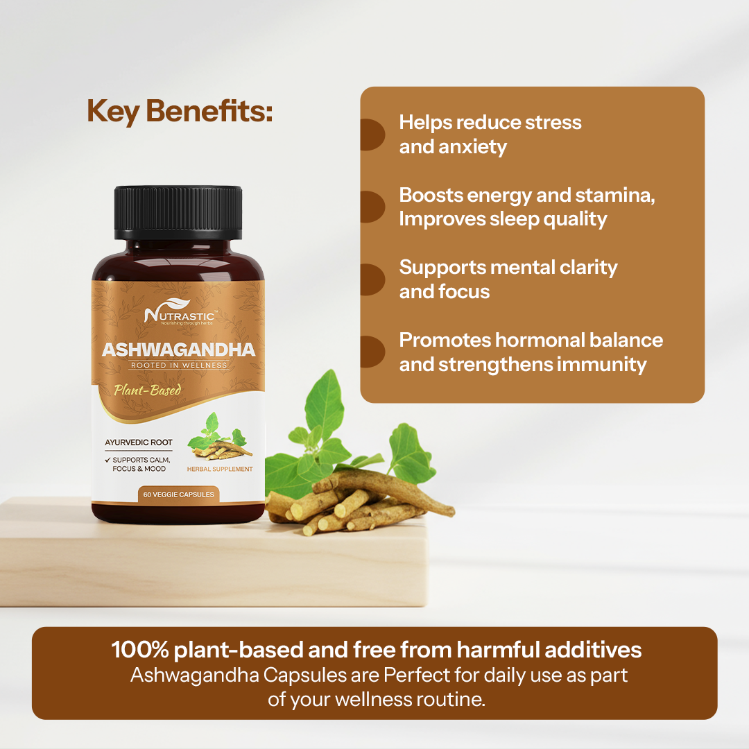 Ashwagandha Capsules – Natural Stress Relief & Energy Booster