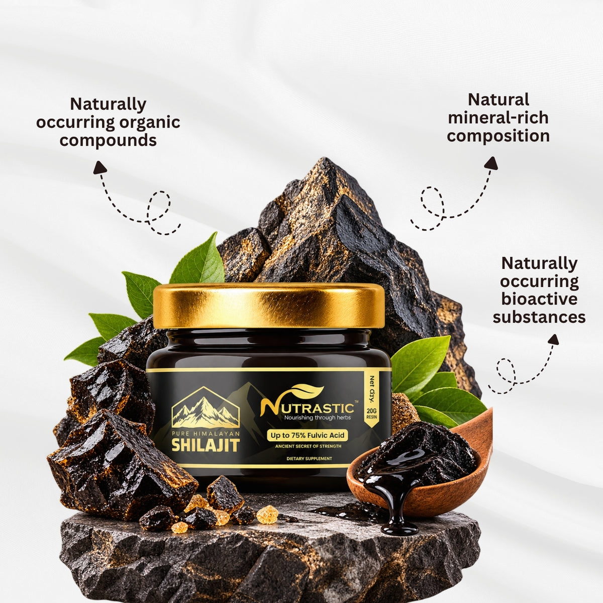 Nutrastic Pure Himalayan Shilajit Resin – Natural Strength, Stamina & Vitality Booster