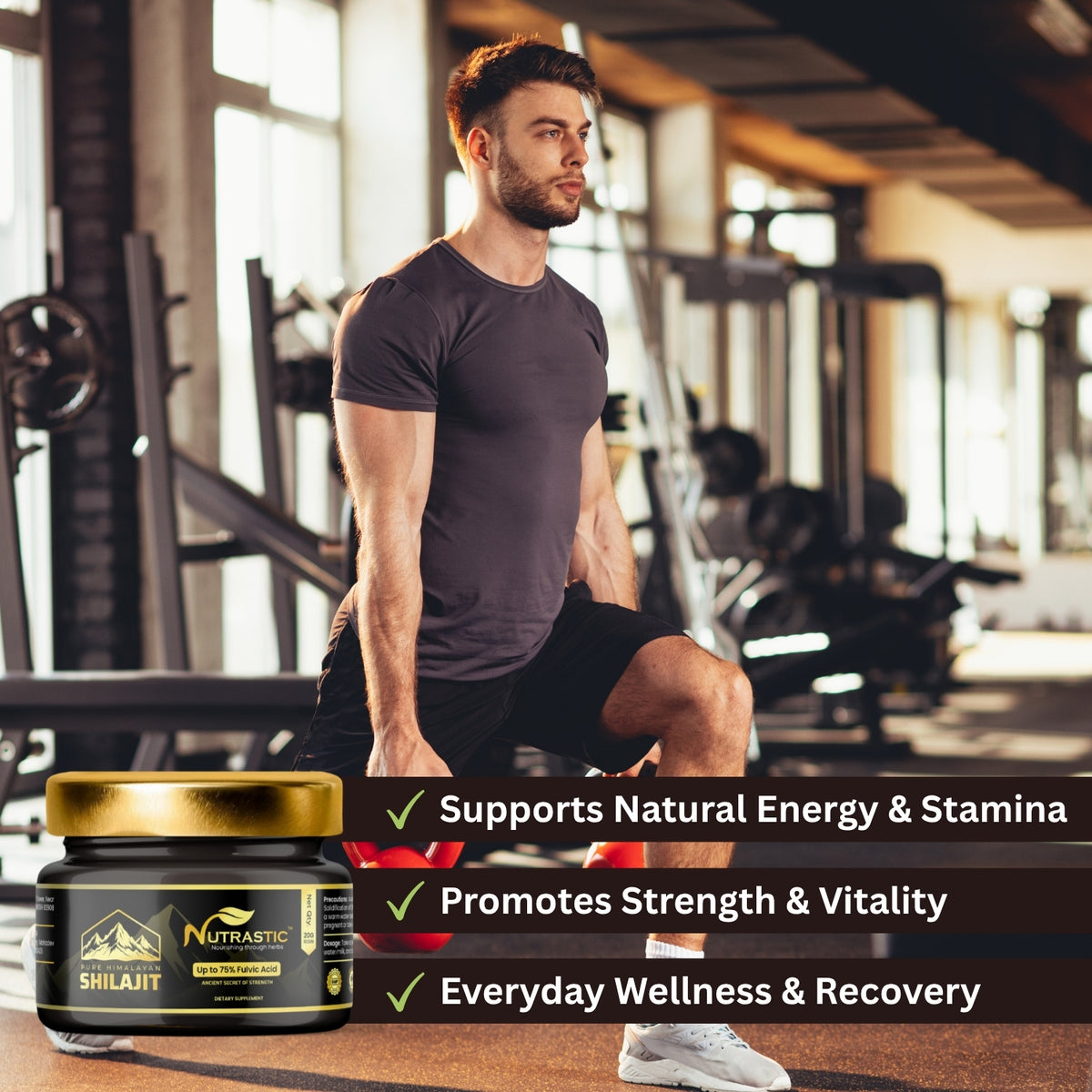 Nutrastic Pure Himalayan Shilajit Resin – Natural Strength, Stamina & Vitality Booster