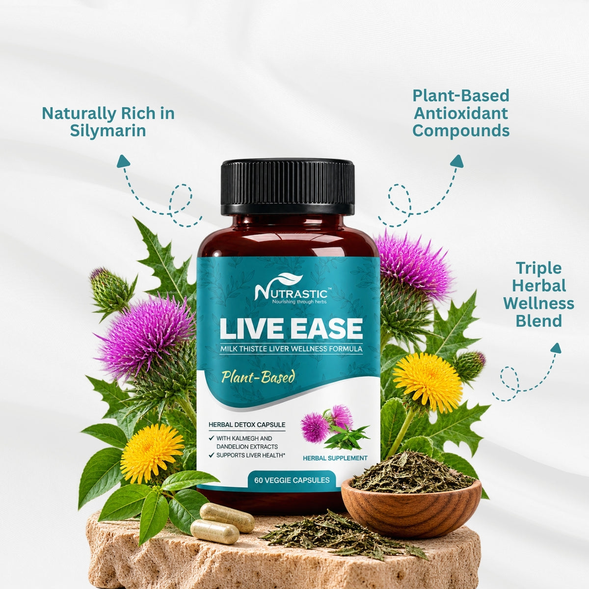 Live Ease Capsules – Natural Liver Detox & Support Formula