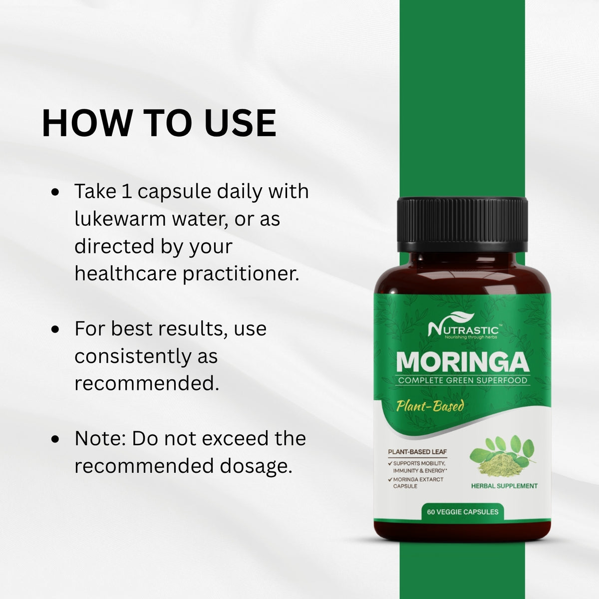 Nutrastic Moringa Capsules – Daily Superfood for Energy, Immunity & Whole-Body Wellness