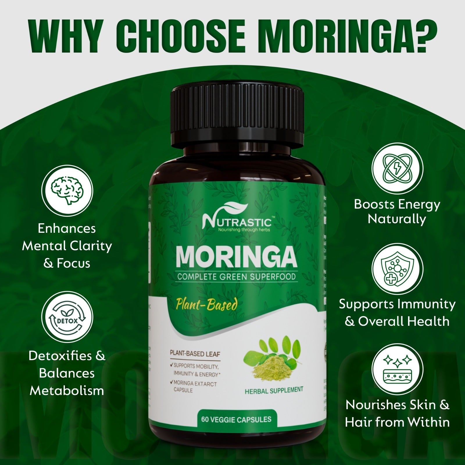 Moringa Capsules – Daily Superfood for Energy, Immunity & Vitality