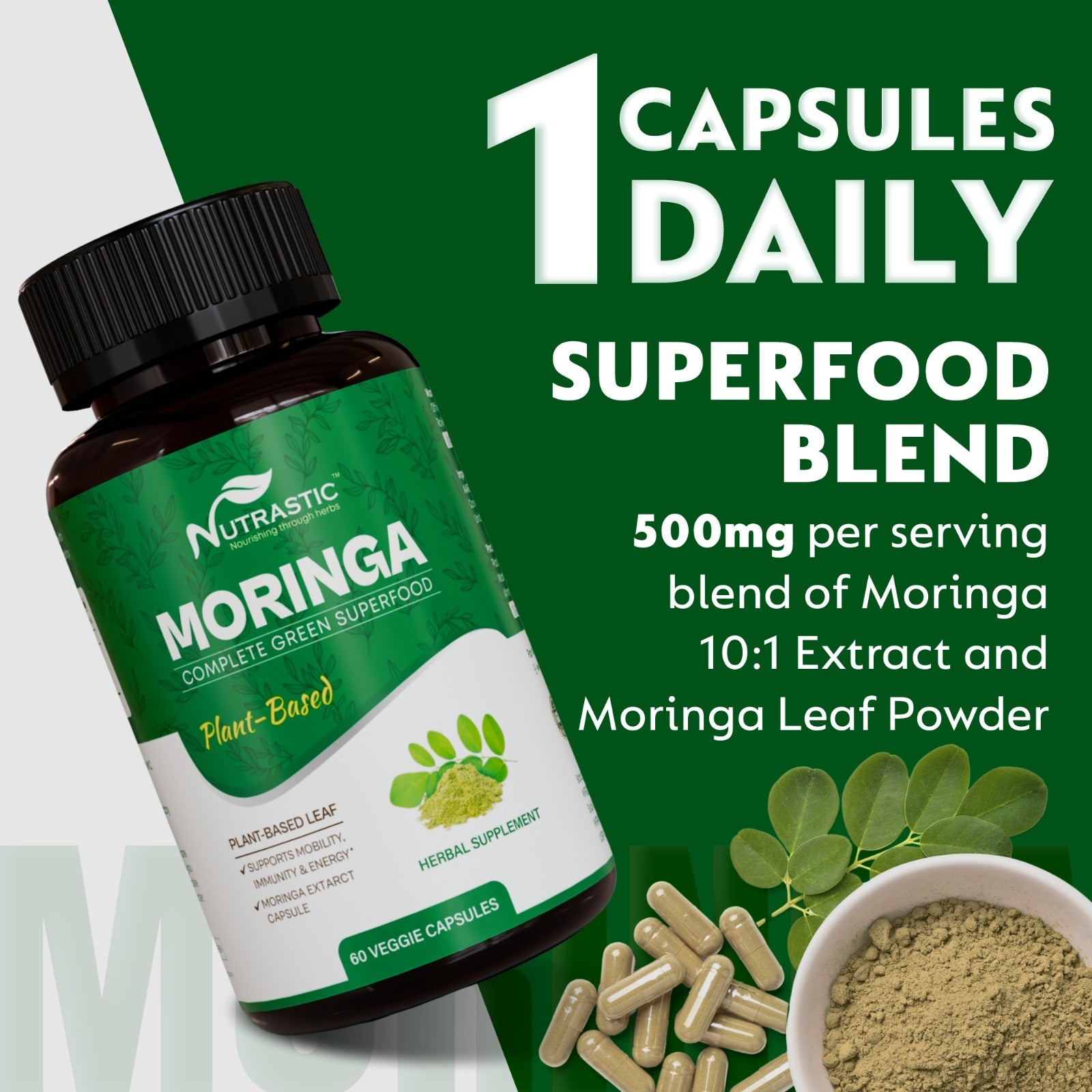Moringa Capsules – Daily Superfood for Energy, Immunity & Vitality
